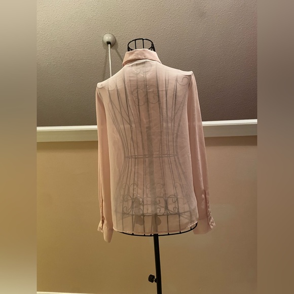 Semi Sheer Pink Blouse - Picture 2 of 3